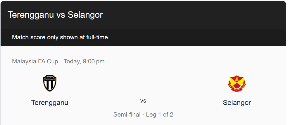 terengganu vs selangor